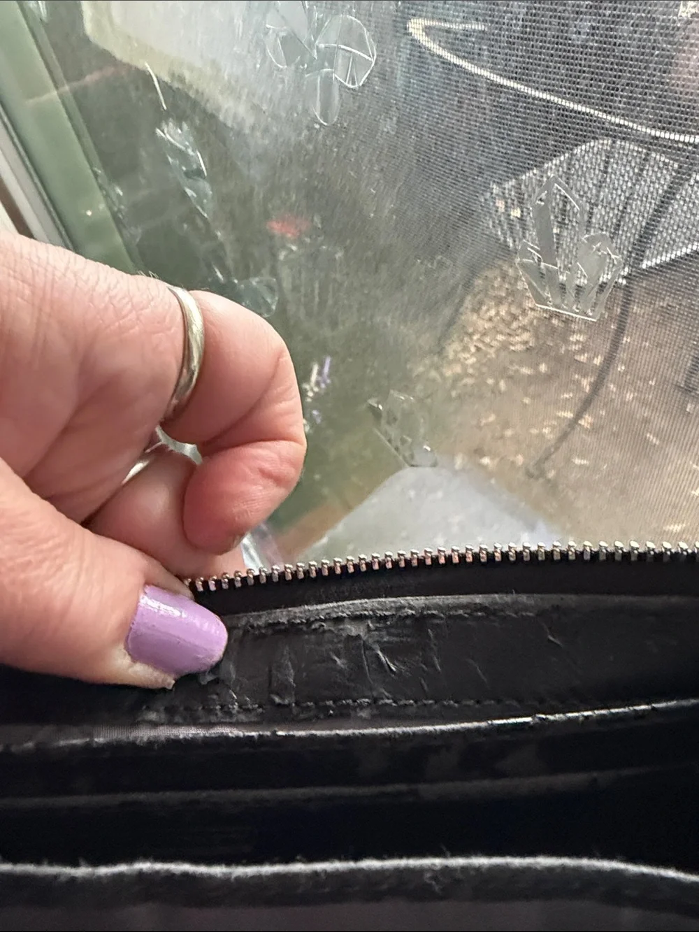 COACH Purple and Black Leopard Print Wristlet